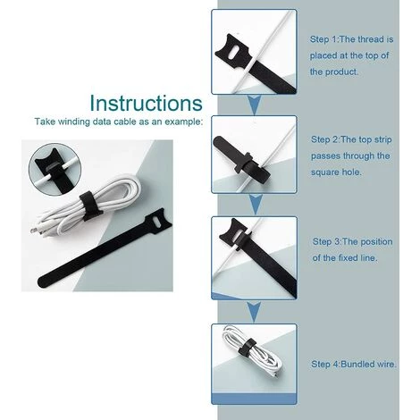 FR-LIFE BR-Vie 100 Pièces Serre-câbles, Réutilisable Serre Cable En Nylon, Reglable Sangles Câbles En Crochet Et Boucle Pour Cordes Et Gestion Des Câbles 15cm, Noir 4 FR-LIFE BR-Vie 100 Pièces Serre-câbles, Réutilisable Serre Cable En Nylon, Reglable Sangles Câbles En Crochet Et Boucle Pour Cordes Et Gestion Des Câbles 15cm, Noir – Image 4