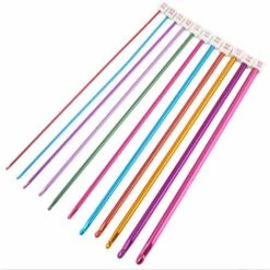 TRIOMPHE 11 Pièces Crochet Tunisien Crochets De Tricot Aluminium Aiguilles à Crochet Tunisien Et Afghan En Aluminium Multicolores Crochet Aiguilles à Tricoter Set Pour Débutants Et Professionnels，T-Audace
