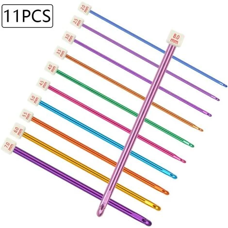 TRIOMPHE 11 Pièces Crochet Tunisien Crochets De Tricot Aluminium Aiguilles à Crochet Tunisien Et Afghan En Aluminium Multicolores Crochet Aiguilles à Tricoter Set Pour Débutants Et Professionnels,T-Audace 5 TRIOMPHE 11 Pièces Crochet Tunisien Crochets De Tricot Aluminium Aiguilles à Crochet Tunisien Et Afghan En Aluminium Multicolores Crochet Aiguilles à Tricoter Set Pour Débutants Et Professionnels,T-Audace – Image 5