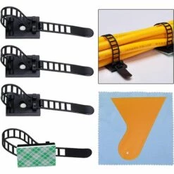MACARON Clips Pour Cable, Attaches De Cable Clips De Câble Adhesive Attaches Ajustables En Nylon Pour Cable Et Colliers De Câble Adhésifs Pour Organiseur De Fils Electriques TV, Chargeur（100 Pièces）LO-Ron