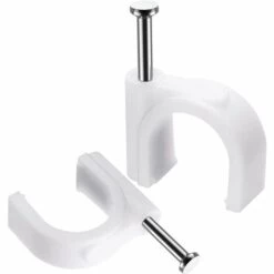 MACARON Lot De 300 Clips Muraux En Acier Pour Câbles - Différentes Spécifications - Solides - Durables - Blancs - Rondes - 300 De 10 Mm - Gestion Des Câbles LO-Ron