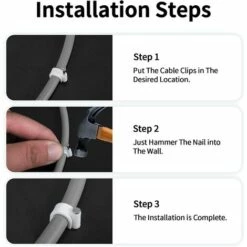 MACARON Lot De 300 Clips Muraux En Acier Pour Câbles - Différentes Spécifications - Solides - Durables - Blancs - Rondes - 300 De 10 Mm - Gestion Des Câbles LO-Ron -Treuil, cric, palan et accessoires Soldes Boutique 58260809 3