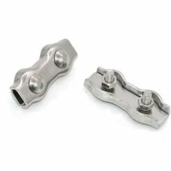 MACARON Lot De 4 Serre-câbles En Acier Inoxydable - M6 Câble Métallique En Acier Inoxydable Fabricant De Mandrin Double Mandrin à Lingot Double Clip De Fixation De Corde Marine LO-Ron