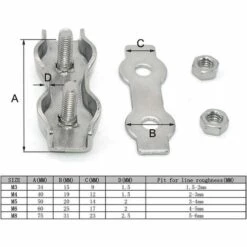 MACARON Lot De 4 Serre-câbles En Acier Inoxydable - M6 Câble Métallique En Acier Inoxydable Fabricant De Mandrin Double Mandrin à Lingot Double Clip De Fixation De Corde Marine LO-Ron -Treuil, cric, palan et accessoires Soldes Boutique 58260824 3