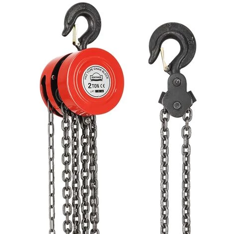 Palan à Chaîne Manuel DEWINNER 2T Avec Crochet Robuste, Hauteur De Levage 3M, Rouge,Double-Chaîne De Charge,Chaîne G80 1 Palan à Chaîne Manuel DEWINNER 2T Avec Crochet Robuste, Hauteur De Levage 3M, Rouge,Double-Chaîne De Charge,Chaîne G80