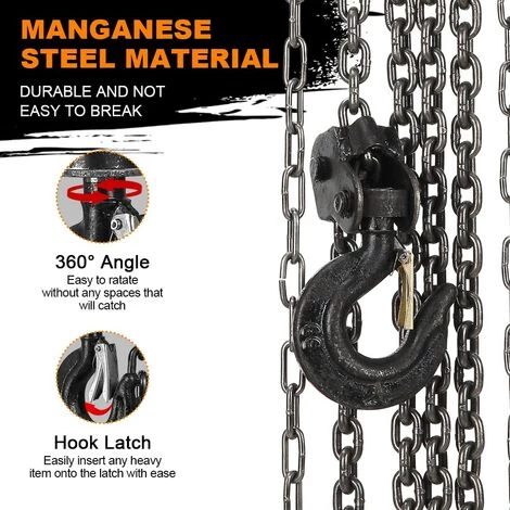 Palan à Chaîne Manuel DEWINNER 2T Avec Crochet Robuste, Hauteur De Levage 3M, Rouge,Double-Chaîne De Charge,Chaîne G80 4 Palan à Chaîne Manuel DEWINNER 2T Avec Crochet Robuste, Hauteur De Levage 3M, Rouge,Double-Chaîne De Charge,Chaîne G80 – Image 4