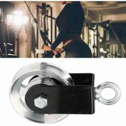 FLYME Poulie De Poulie, Poulie De Corde De 90 Mm Avec élingue Et Crochet En D, Pivotant à 360 °, Pour Système De Poulie LAT, équipement De Gymnastique à Domicile