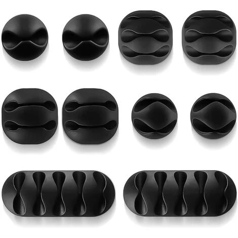 FONTAINEBLEAU Clips Câble, 10pcs Rangements De Câbles Et Serre-Câbles Attache-Câbles En Silicone, Rangement Cordon Bureau Pour Fils De Chargeur, Ordinateur, Souris, Téléphone, Écouteur Etc Fonepro Noir 1 FONTAINEBLEAU Clips Câble, 10pcs Rangements De Câbles Et Serre-Câbles Attache-Câbles En Silicone, Rangement Cordon Bureau Pour Fils De Chargeur, Ordinateur, Souris, Téléphone, Écouteur Etc Fonepro Noir