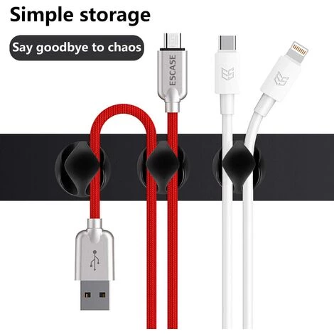 FONTAINEBLEAU Clips Câble, 10pcs Rangements De Câbles Et Serre-Câbles Attache-Câbles En Silicone, Rangement Cordon Bureau Pour Fils De Chargeur, Ordinateur, Souris, Téléphone, Écouteur Etc Fonepro Noir 2 FONTAINEBLEAU Clips Câble, 10pcs Rangements De Câbles Et Serre-Câbles Attache-Câbles En Silicone, Rangement Cordon Bureau Pour Fils De Chargeur, Ordinateur, Souris, Téléphone, Écouteur Etc Fonepro Noir – Image 2