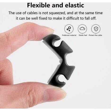 FONTAINEBLEAU Clips Câble, 10pcs Rangements De Câbles Et Serre-Câbles Attache-Câbles En Silicone, Rangement Cordon Bureau Pour Fils De Chargeur, Ordinateur, Souris, Téléphone, Écouteur Etc Fonepro Noir 4 FONTAINEBLEAU Clips Câble, 10pcs Rangements De Câbles Et Serre-Câbles Attache-Câbles En Silicone, Rangement Cordon Bureau Pour Fils De Chargeur, Ordinateur, Souris, Téléphone, Écouteur Etc Fonepro Noir – Image 4