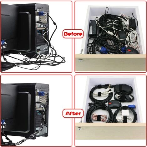 STARLIGHT Sangles De Câble, SL.GT Attaches De Câble 5M, Serres Cables Ruban De Fixation Bande à Crochet Boucle Auto-Agrippant Organisateur(Noir) 4 STARLIGHT Sangles De Câble, SL.GT Attaches De Câble 5M, Serres Cables Ruban De Fixation Bande à Crochet Boucle Auto-Agrippant Organisateur(Noir) – Image 4