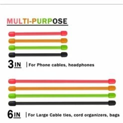 STARLIGHT SL.GT Attaches Torsadées Lot De 16 Serre-câbles En Silicone Organisateur De Cordons En Caoutchouc Réutilisable Polyvalent(3 Pouces, 6 Pouces) -Treuil, cric, palan et accessoires Soldes Boutique 59164093 3