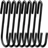 ZOLGINAH Lot De 12 Grands Crochets De Suspension Robustes En Forme De S De 10 Cm Pour Cuisine, Salle De Bain, Chambre à Coucher Et Bureau (lot De 12, XL, Noir)