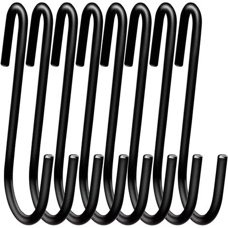 ZOLGINAH Lot De 12 Grands Crochets De Suspension Robustes En Forme De S De 10 Cm Pour Cuisine, Salle De Bain, Chambre à Coucher Et Bureau (lot De 12, XL, Noir) 1 ZOLGINAH Lot De 12 Grands Crochets De Suspension Robustes En Forme De S De 10 Cm Pour Cuisine, Salle De Bain, Chambre à Coucher Et Bureau (lot De 12, XL, Noir)