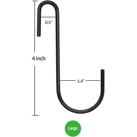 ZOLGINAH Lot De 12 Grands Crochets De Suspension Robustes En Forme De S De 10 Cm Pour Cuisine, Salle De Bain, Chambre à Coucher Et Bureau (lot De 12, XL, Noir) 2 ZOLGINAH Lot De 12 Grands Crochets De Suspension Robustes En Forme De S De 10 Cm Pour Cuisine, Salle De Bain, Chambre à Coucher Et Bureau (lot De 12, XL, Noir) – Image 2