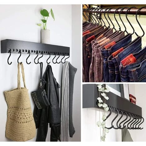 ZOLGINAH Lot De 12 Grands Crochets De Suspension Robustes En Forme De S De 10 Cm Pour Cuisine, Salle De Bain, Chambre à Coucher Et Bureau (lot De 12, XL, Noir) 4 ZOLGINAH Lot De 12 Grands Crochets De Suspension Robustes En Forme De S De 10 Cm Pour Cuisine, Salle De Bain, Chambre à Coucher Et Bureau (lot De 12, XL, Noir) – Image 4