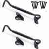 ZOLGINAH 2 Pièces Crochet De Cabine, Support Fenêtre,Crochet Fermeture Porte,Acier Inoxydable Shed Loquet Pour Porte De Hangar Porte De Garage Les Fenêtres Cabine,6 Pouce/le Noir