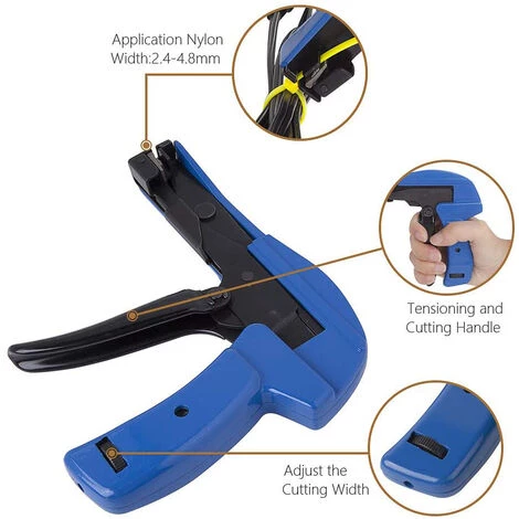 CATHERINE Pistolet Serre-câbles - Outil De Fixation Et De Coupe Avec Manche En Acier Spécial Pour Serre-câbles En Nylon Fixation Et Coupe Bleu 4 CATHERINE Pistolet Serre-câbles - Outil De Fixation Et De Coupe Avec Manche En Acier Spécial Pour Serre-câbles En Nylon Fixation Et Coupe Bleu – Image 4