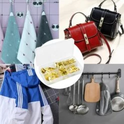 IRISFR Lilaris 130 Pcs Crochet Mural Metal, Crochet Pour Cadre Photo Crochets à Suspendre Avec Vis Kit De Suspension De Tableaux, Pour Toile, Photos, Horloge, Miroir (Couleur Or) -Treuil, cric, palan et accessoires Soldes Boutique 59617951 5