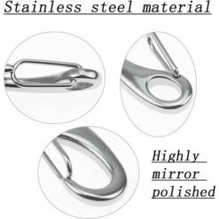 IRISFR Lilaris 6 Pièces 304 Mousqueton En INOX, Mousqueton INOX 50mm, Mousqueton Acier Inoxydable 304 Forme D'Oeuf, Pour L'Alpinisme Camping Randonnée En Plein Air -Treuil, cric, palan et accessoires Soldes Boutique 59618208 4