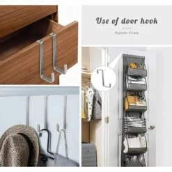 IRISFR Lilaris 6pcs Crochets De Porte,Durable Et Sans Percage,Robuste Crochet Porte Manteau XXL Protection En Mousse Reversible Crochets Serviette Crochet à Vêtements Chapeau Crochets,pour Portes Tiroirs Placards -Treuil, cric, palan et accessoires Soldes Boutique 59618287 5