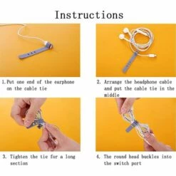 IRISFR Lilaris CâBle Attache Cordon Silicone Serre-CâBles En Silicone Sangle Organisatrice De CâBle Silicone Organisateur De Cordon Silicone Attacher Ligne De DonnéEs Fixé, 4 Serre-CâBles En Silicone，rose -Treuil, cric, palan et accessoires Soldes Boutique 59688990 4