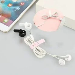 IRISFR Lilaris CâBle Attache Cordon Silicone Serre-CâBles En Silicone Sangle Organisatrice De CâBle Silicone Organisateur De Cordon Silicone Attacher Ligne De DonnéEs Fixé, 4 Serre-CâBles En Silicone，rose -Treuil, cric, palan et accessoires Soldes Boutique 59688990 5