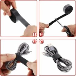 GALOZZOIT Sangles De Câble, Attaches De Câble 5M, Bande Réutilisable, Serres Cables Ruban De Fixation Bande à Crochet Boucle Auto-Agrippant Organisateur Pour Cordes Et Câble Electrique(Noir) -Treuil, cric, palan et accessoires Soldes Boutique 59800013 3