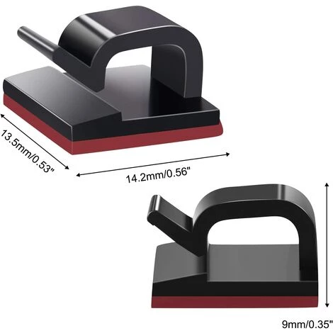 GALOZZOIT Lot De 100 Clips De Gestion De Câbles Auto-adhésifs Pour TV, PC, Ordinateur Portable, Bureau, Maison - Noir 2 GALOZZOIT Lot De 100 Clips De Gestion De Câbles Auto-adhésifs Pour TV, PC, Ordinateur Portable, Bureau, Maison - Noir – Image 2