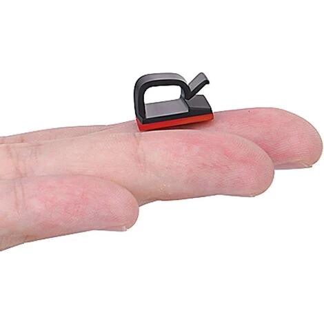 GALOZZOIT Lot De 100 Clips De Gestion De Câbles Auto-adhésifs Pour TV, PC, Ordinateur Portable, Bureau, Maison - Noir 3 GALOZZOIT Lot De 100 Clips De Gestion De Câbles Auto-adhésifs Pour TV, PC, Ordinateur Portable, Bureau, Maison - Noir – Image 3