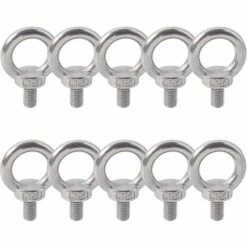 GALOZZOIT Anneau De Levage 304 Acier Inoxydable Filetage Mâle Boulon À Oeil M4X10 Boulon Vis Machines Épaule Levage De Poids Marin Boulons 10 PCS