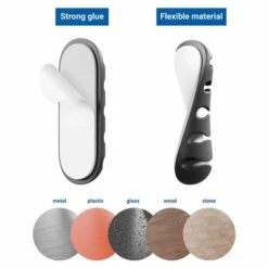 TRIOMPHE 2x Supports De Câbles Clips De Câbles Chacun Pour 5 Câbles Gestion Des Câbles Organisateur Pour La Maison Bureau Bande Adhésive Robuste Noir，T-Audace -Treuil, cric, palan et accessoires Soldes Boutique 59919851 3