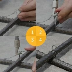 AOUGO Outil De Reliure De Barres D'armature Semi-automatique Pour Chantier De Construction Avec Crochet Rétractable Pour Lier Les Barres D'armature Et Le Treillis Métallique -Treuil, cric, palan et accessoires Soldes Boutique 59991160 4