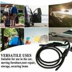 MINKUROW Tendeur Crochet En Acier Ouverture Extra Large, Elastiques Tendeur Bagage Avec Mousqueton, Noir 7 MINKUROW Tendeur Crochet En Acier Ouverture Extra Large, Elastiques Tendeur Bagage Avec Mousqueton, Noir -Treuil, cric, palan et accessoires Soldes Boutique 60015859 3