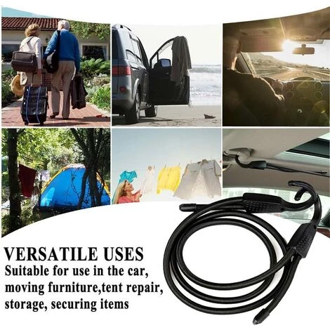 MINKUROW Tendeur Crochet En Acier Ouverture Extra Large, Elastiques Tendeur Bagage Avec Mousqueton, Noir 3 MINKUROW Tendeur Crochet En Acier Ouverture Extra Large, Elastiques Tendeur Bagage Avec Mousqueton, Noir – Image 3