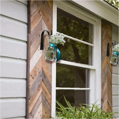 LUCKY-88 Crochet Mural En Fer Métallique 2 Pièces, Support De Plante Suspendu (noir) 4 LUCKY-88 Crochet Mural En Fer Métallique 2 Pièces, Support De Plante Suspendu (noir) – Image 4