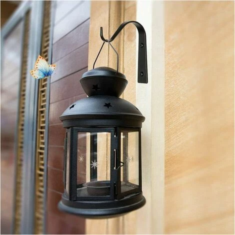 LUCKY-88 Crochet Mural En Fer Métallique 2 Pièces, Support De Plante Suspendu (noir) 5 LUCKY-88 Crochet Mural En Fer Métallique 2 Pièces, Support De Plante Suspendu (noir) – Image 5