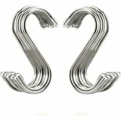 AOUGO Lot De 20 Crochets En Forme De S De 8,9 Cm En Acier Inoxydable Pour Cuisine, Atelier, Salle De Bain, Jardin.