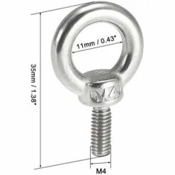 CHANCEY Lot De 10 Boulons à œil M4*10 En Acier Inoxydable 304 - Anneau De Levage - Forme De Bague Filetage Mâle De De Poids Marin Boulons Et Divers équipements De Levage D'ingénierie,SEMAket -Treuil, cric, palan et accessoires Soldes Boutique 60579940 3