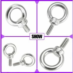 CHANCEY Lot De 10 Boulons à œil M4*10 En Acier Inoxydable 304 - Anneau De Levage - Forme De Bague Filetage Mâle De De Poids Marin Boulons Et Divers équipements De Levage D'ingénierie,SEMAket -Treuil, cric, palan et accessoires Soldes Boutique 60579940 5