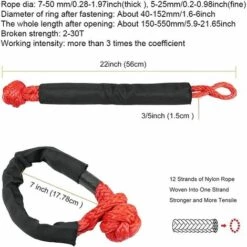 FLYME Manille Synthétique Souple Pour Remorquage Tout-terrain UTV Avec Manchon De Protection Pour Voiture Cassée, Quad, Treuil (rouge) -Treuil, cric, palan et accessoires Soldes Boutique 60608622 4