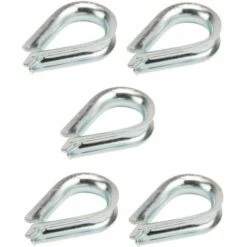 CYCLINGCOLORS 5x Cosse-cœur ? 4mm Acier Zingué Pour Câble Acier Métallique Serre Support Fixation Boucle