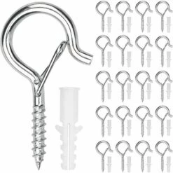 STARLIGHT SL.GT 20pcs Crochet Plafond Charge Lourde Crochet A Visser Pour Suspension De Lumières Murales, D'armoire, De Plafond Avec Boucle De Sécurité