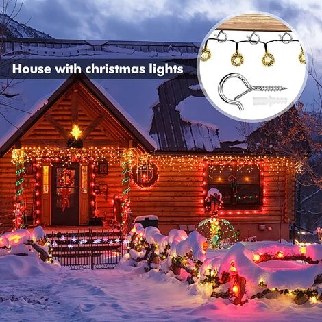 STARLIGHT SL.GT 20pcs Crochet Plafond Charge Lourde Crochet A Visser Pour Suspension De Lumières Murales, D'armoire, De Plafond Avec Boucle De Sécurité 5 STARLIGHT SL.GT 20pcs Crochet Plafond Charge Lourde Crochet A Visser Pour Suspension De Lumières Murales, D'armoire, De Plafond Avec Boucle De Sécurité – Image 5