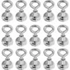 EINEMGELD Lot De 15 Crochets Magnétiques En Néodyme 16 Mm - Très Puissants - Avec Crochet Magnétique - Pour Cuisine, Salle De Bain, Garage, Bureau, Réfrigérateur
