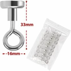 EINEMGELD Lot De 15 Crochets Magnétiques En Néodyme 16 Mm - Très Puissants - Avec Crochet Magnétique - Pour Cuisine, Salle De Bain, Garage, Bureau, Réfrigérateur 7 EINEMGELD Lot De 15 Crochets Magnétiques En Néodyme 16 Mm - Très Puissants - Avec Crochet Magnétique - Pour Cuisine, Salle De Bain, Garage, Bureau, Réfrigérateur -Treuil, cric, palan et accessoires Soldes Boutique 61195830 4