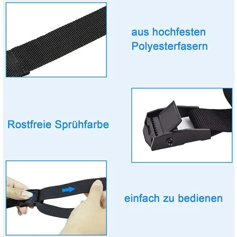 ILOVEMILAN 4 Sangles D'arrimage 3m Avec Verrou De Serrage, Sangle 25mm, Noir Sangle Velo , Sangle A Cliquet, Avec Verrou De Serrage, Sangle Moto Remorque 3 ILOVEMILAN 4 Sangles D'arrimage 3m Avec Verrou De Serrage, Sangle 25mm, Noir Sangle Velo , Sangle A Cliquet, Avec Verrou De Serrage, Sangle Moto Remorque – Image 3