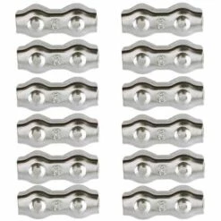 SLBRILLèRE Serre Cable Acier 3mm 12 Pièces Serre Câbles Duplex Pince De Câble Acier Inoxydable 304 D'agrafe De Câble,Câble Poignées Pour 2mm Câble Métalliques Pince À Câble Corde à Linge