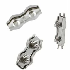 SLBRILLèRE Serre Cable Acier 3mm 12 Pièces Serre Câbles Duplex Pince De Câble Acier Inoxydable 304 D'agrafe De Câble,Câble Poignées Pour 2mm Câble Métalliques Pince À Câble Corde à Linge -Treuil, cric, palan et accessoires Soldes Boutique 61302873 5