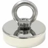 MEZHENG Aimant En Néodyme Super Puissant 120 Kg - Aimants Puissants - Idéal Pour La Pêche Magnétique - Ø 60 Mm Avec œillet En Néodyme